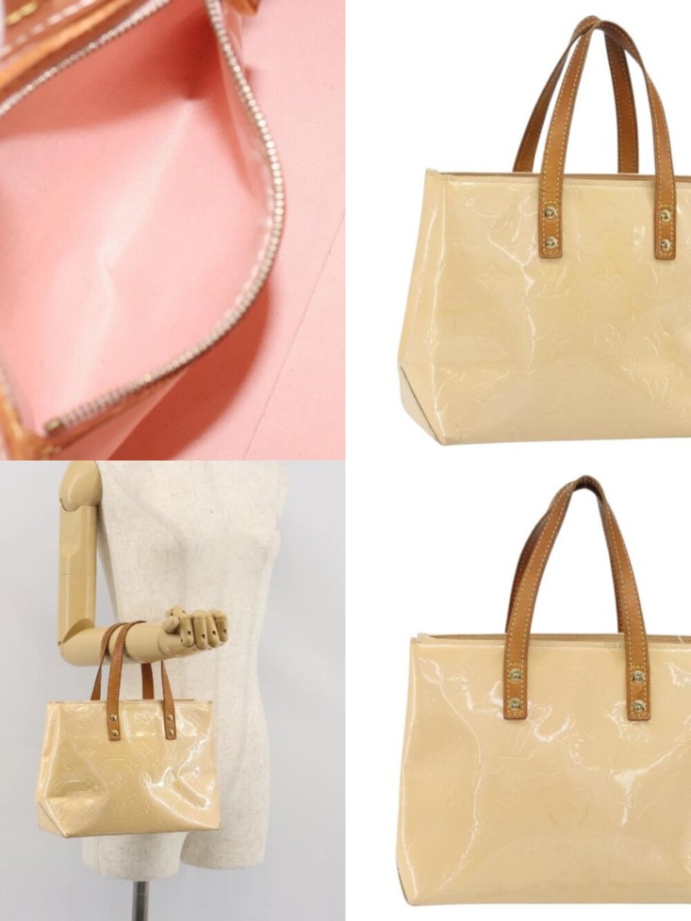 LOUIS VUITTON Monogram Vernis Reade PM Bag Marshmallow Pink M91306 Auth hk3342 - Picture 15 of 16